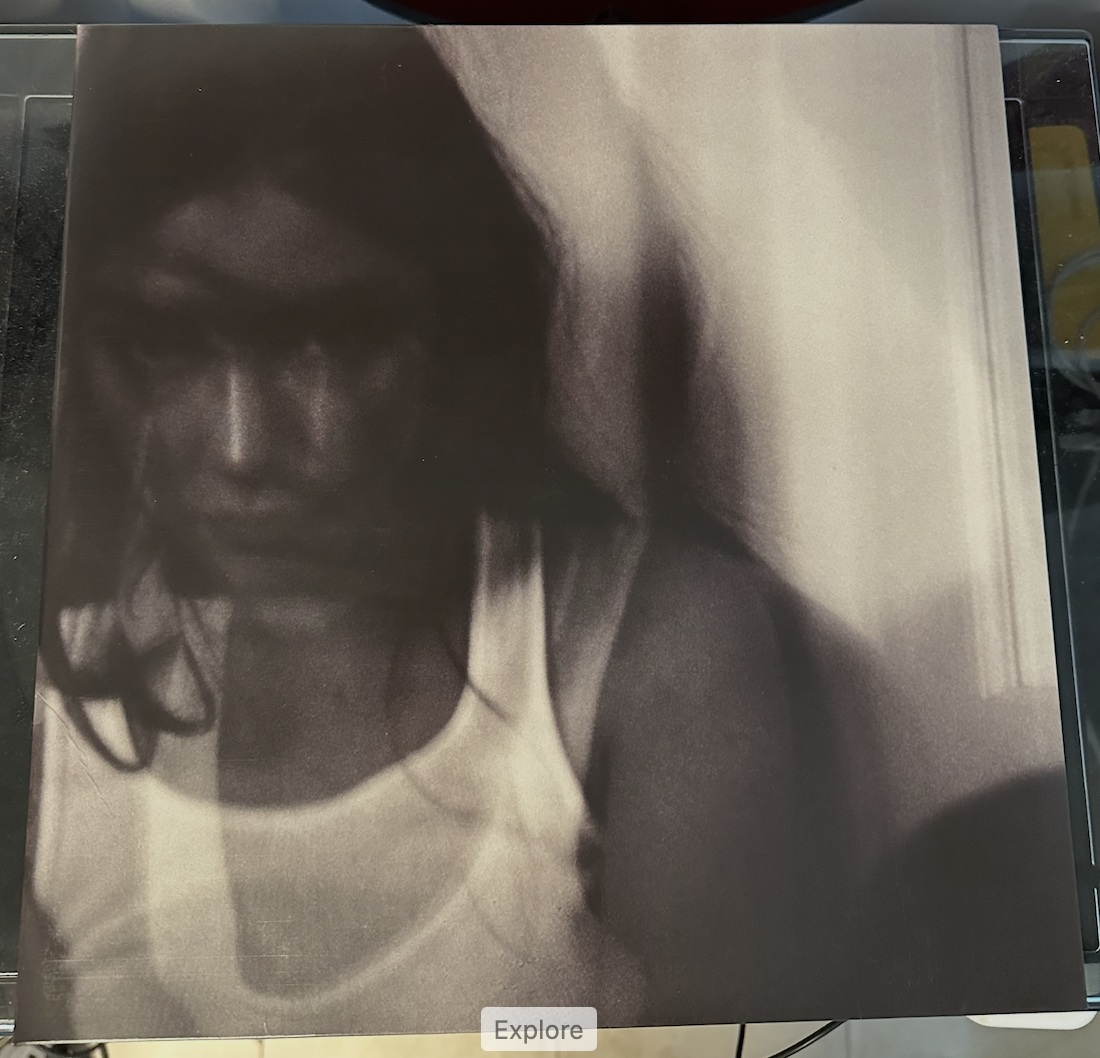 Explore — moody black and white vinyl record cover